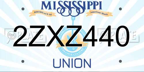 2ZXZ440 Mississippi License Plate