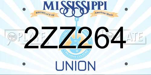 2ZZ264 Mississippi License Plate