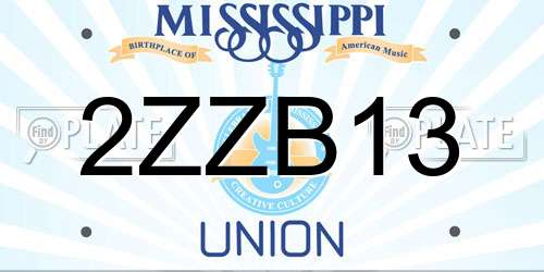 2ZZB13 Mississippi License Plate