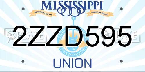 2ZZD595 Mississippi License Plate