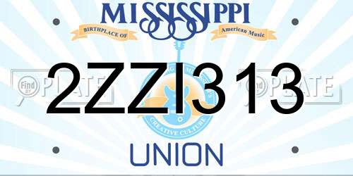 2ZZI313 Mississippi License Plate
