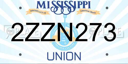 2ZZN273 Mississippi License Plate