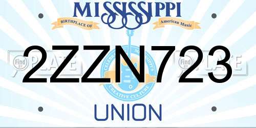 2ZZN723 Mississippi License Plate
