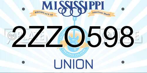 2ZZO598 Mississippi License Plate