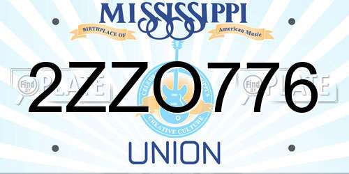 2ZZO776 Mississippi License Plate