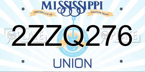 2ZZQ276 Mississippi License Plate