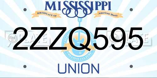 2ZZQ595 Mississippi License Plate