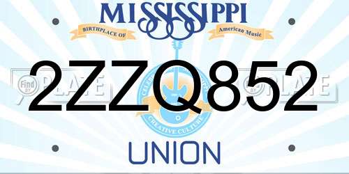2ZZQ852 Mississippi License Plate