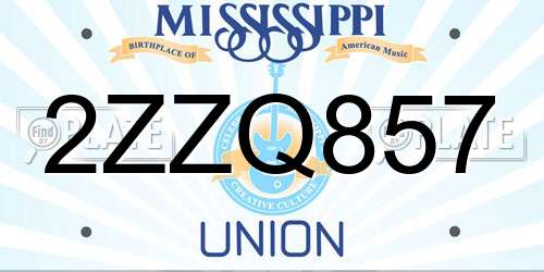 2ZZQ857 Mississippi License Plate