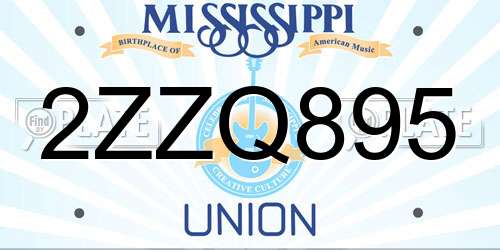 2ZZQ895 Mississippi License Plate