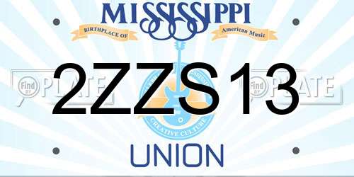 2ZZS13 Mississippi License Plate