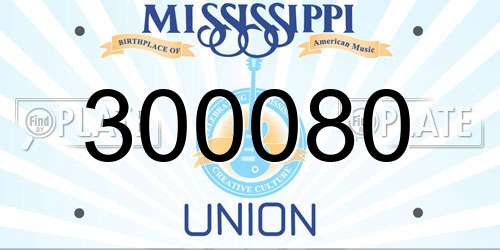 300080 Mississippi License Plate