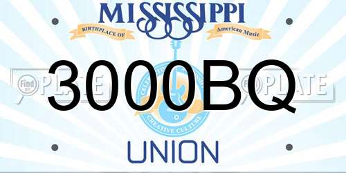 3000BQ Mississippi License Plate