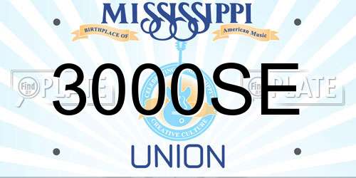 3000SE Mississippi License Plate