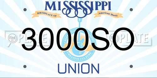 3000SO Mississippi License Plate