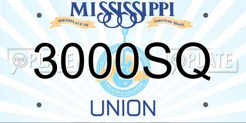 3000SQ Mississippi License Plate