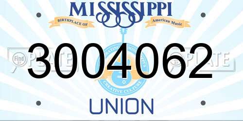 3004062 Mississippi License Plate