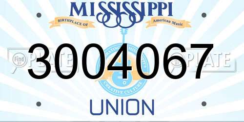 3004067 Mississippi License Plate