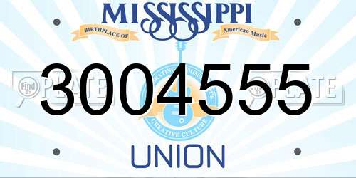 3004555 Mississippi License Plate