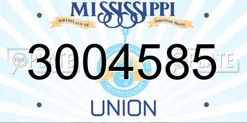 3004585 Mississippi License Plate