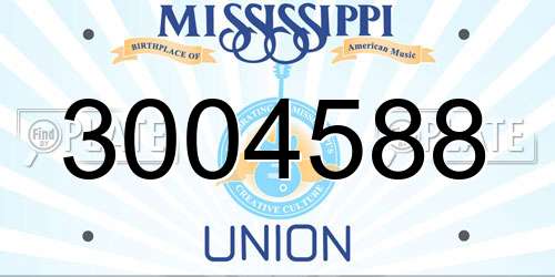 3004588 Mississippi License Plate