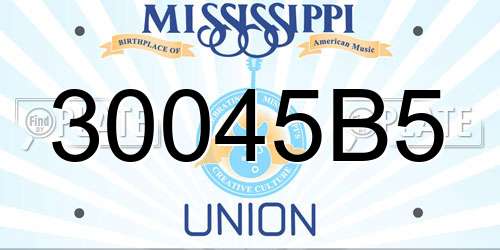 30045B5 Mississippi License Plate