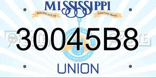 30045B8 Mississippi License Plate