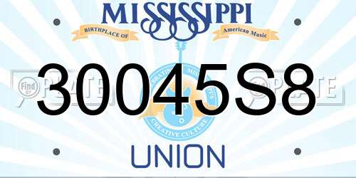 30045S8 Mississippi License Plate