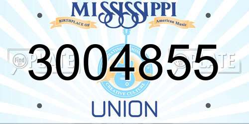3004855 Mississippi License Plate