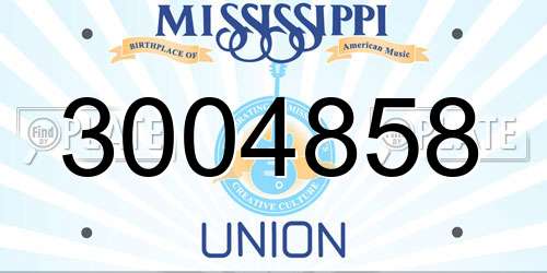 3004858 Mississippi License Plate