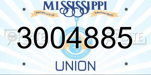 3004885 Mississippi License Plate