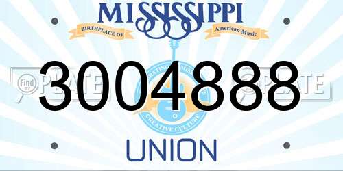 3004888 Mississippi License Plate