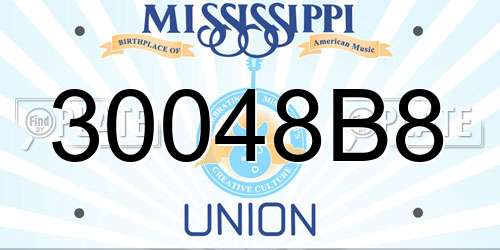 30048B8 Mississippi License Plate