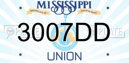 3007DD Mississippi License Plate