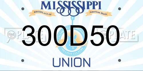 300D50 Mississippi License Plate