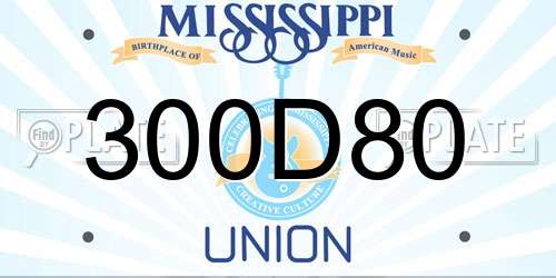 300D80 Mississippi License Plate