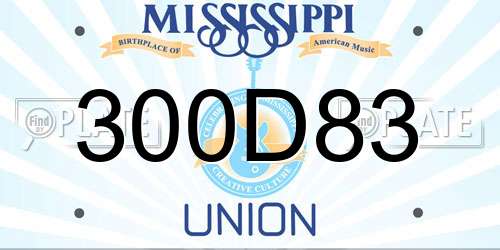300D83 Mississippi License Plate