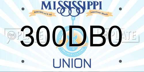 300DB0 Mississippi License Plate