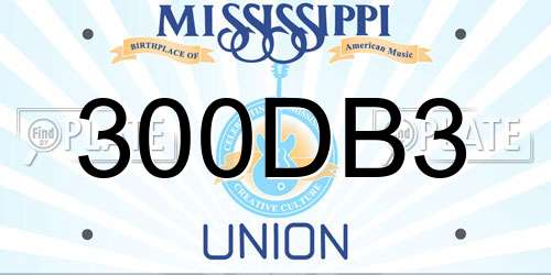 300DB3 Mississippi License Plate