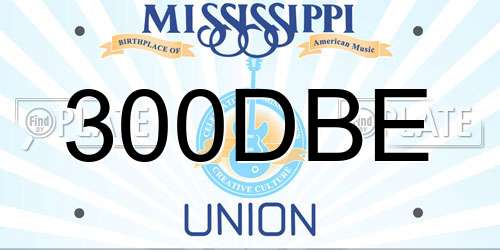 300DBE Mississippi License Plate