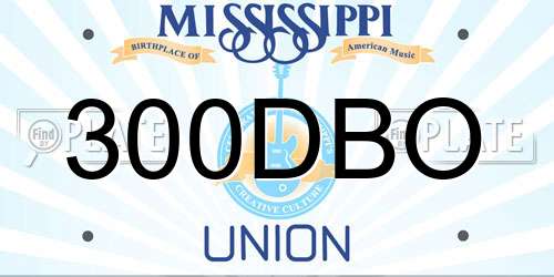 300DBO Mississippi License Plate