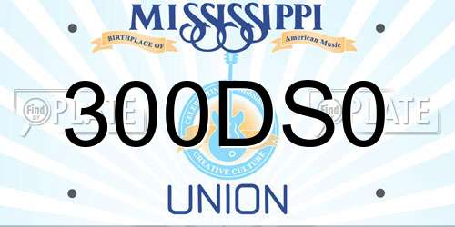 300DS0 Mississippi License Plate