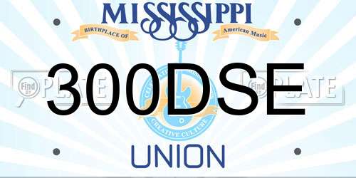 300DSE Mississippi License Plate