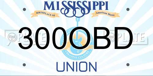 300OBD Mississippi License Plate