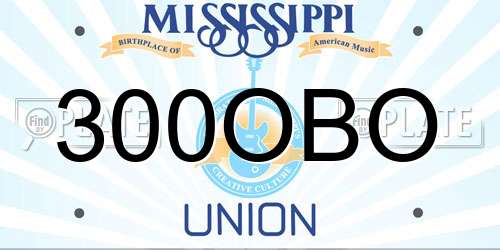 300OBO Mississippi License Plate