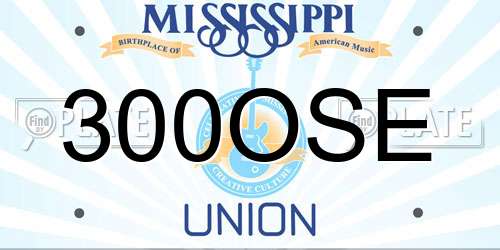 300OSE Mississippi License Plate