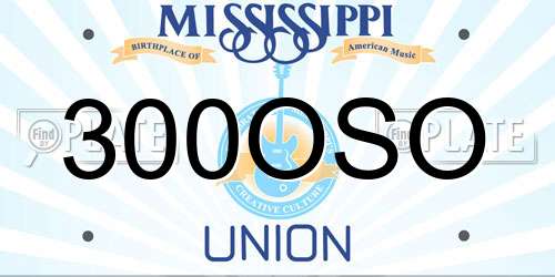 300OSO Mississippi License Plate