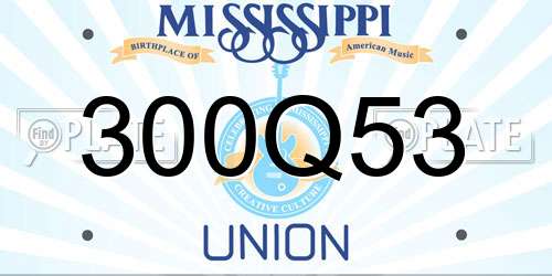 300Q53 Mississippi License Plate