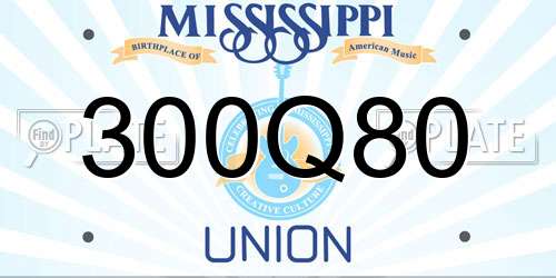 300Q80 Mississippi License Plate