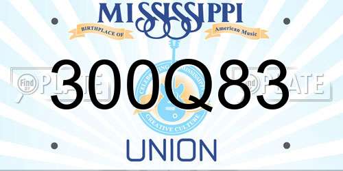 300Q83 Mississippi License Plate